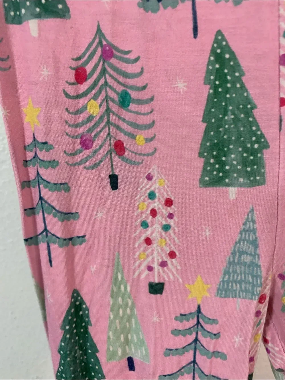 Little Sleepies- Kids Pink Holiday Tree Print Pajama Bottoms- 4T